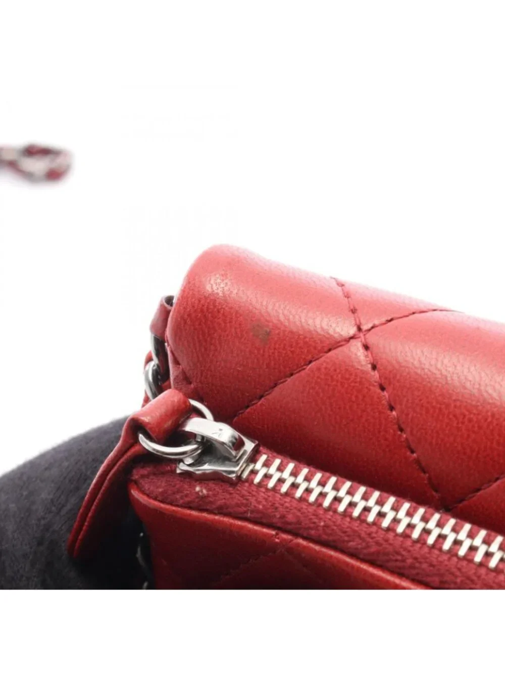 Chanel Shoulder Bag Quilted Small Chain Red Lambskin